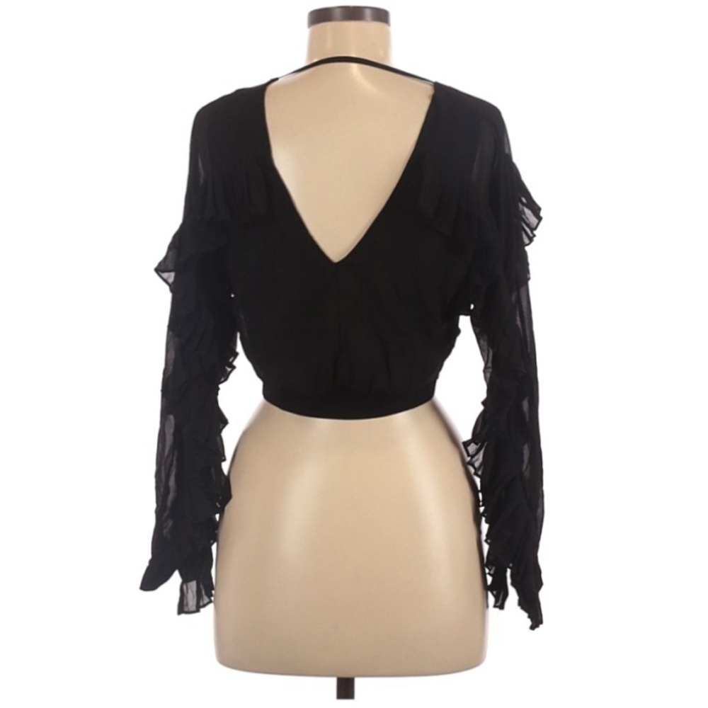 Katia Long Sleeve Ruffle Sheer Blouse l SIZE M - Picture 3 of 7